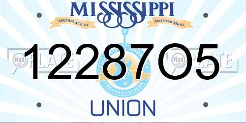 12287O5 Mississippi License Plate