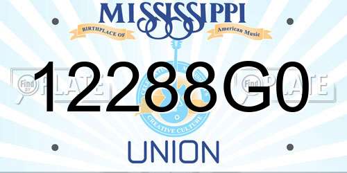 12288G0 Mississippi License Plate