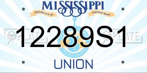 12289S1 Mississippi License Plate