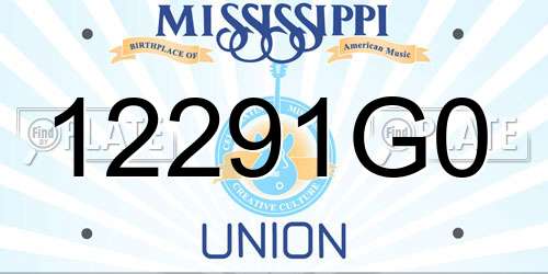 12291G0 Mississippi License Plate