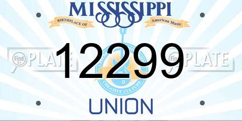 12299 Mississippi License Plate