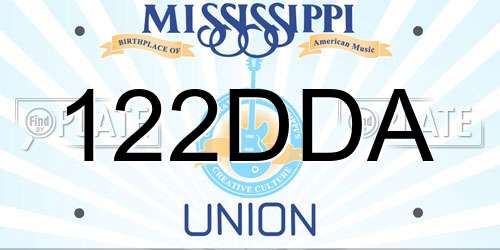 122DDA Mississippi License Plate