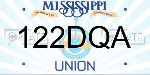 122DQA Mississippi License Plate
