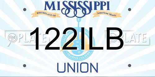 122ILB Mississippi License Plate