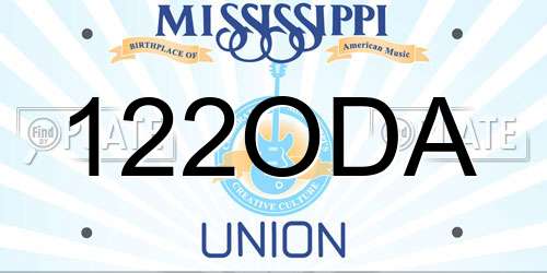 122ODA Mississippi License Plate