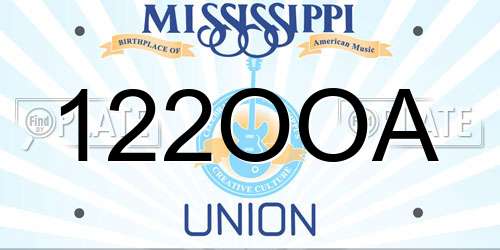 122OOA Mississippi License Plate
