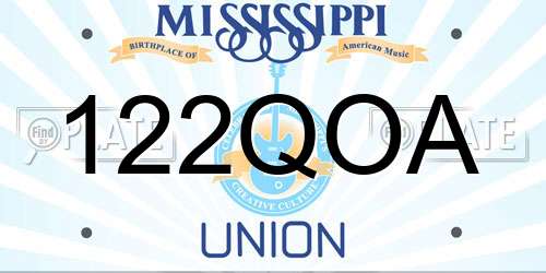 122QOA Mississippi License Plate