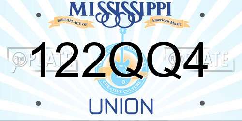 122QQ4 Mississippi License Plate