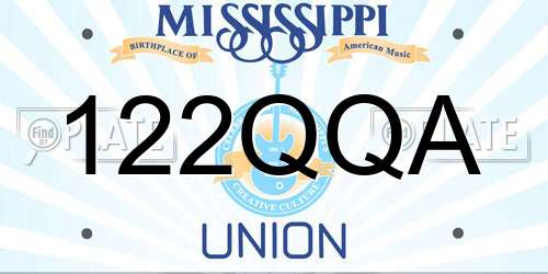 122QQA Mississippi License Plate
