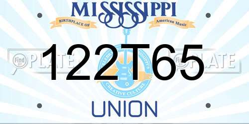 122T65 Mississippi License Plate