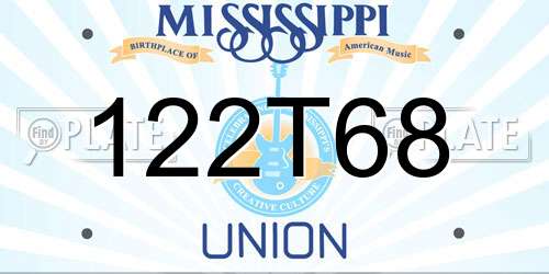 122T68 Mississippi License Plate