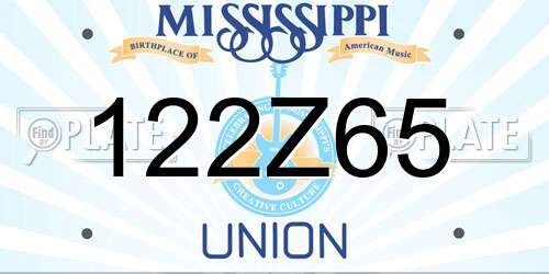 122Z65 Mississippi License Plate