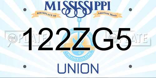 122ZG5 Mississippi License Plate
