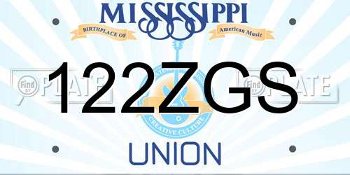 122ZGS Mississippi License Plate