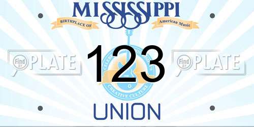 123 Mississippi License Plate