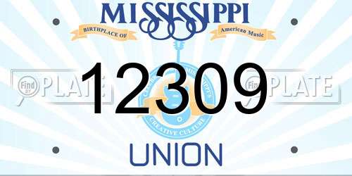 12309 Mississippi License Plate