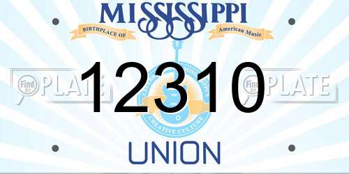 12310 Mississippi License Plate