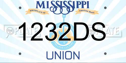1232DS Mississippi License Plate