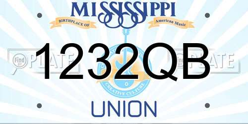 1232QB Mississippi License Plate