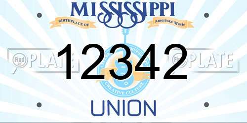 12342 Mississippi License Plate