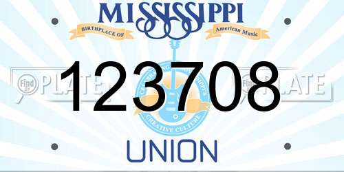 123708 Mississippi License Plate