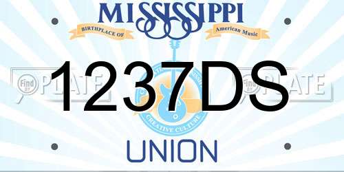 1237DS Mississippi License Plate