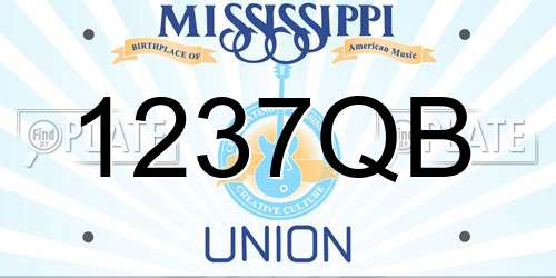 1237QB Mississippi License Plate