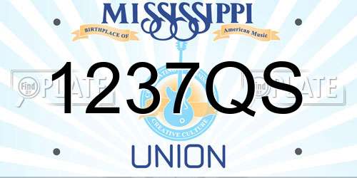 1237QS Mississippi License Plate