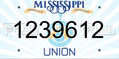1239612 Mississippi License Plate