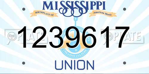 1239617 Mississippi License Plate