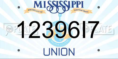 12396I7 Mississippi License Plate