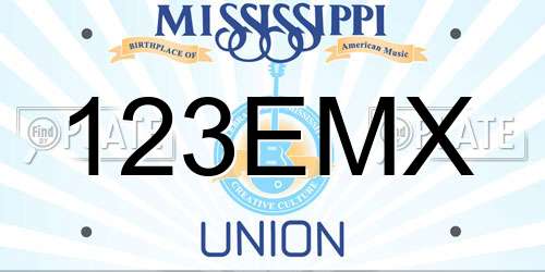 123EMX Mississippi License Plate