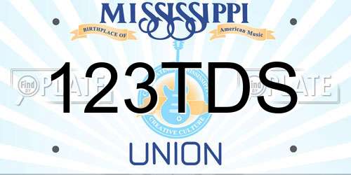 123TDS Mississippi License Plate