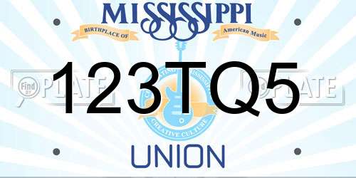123TQ5 Mississippi License Plate
