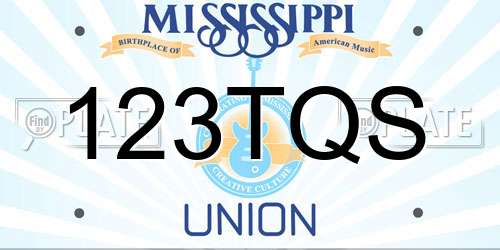 123TQS Mississippi License Plate