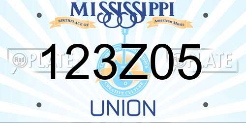 123Z05 Mississippi License Plate