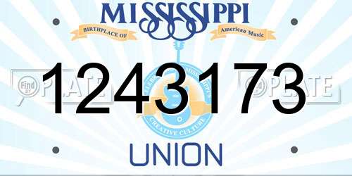 1243173 Mississippi License Plate