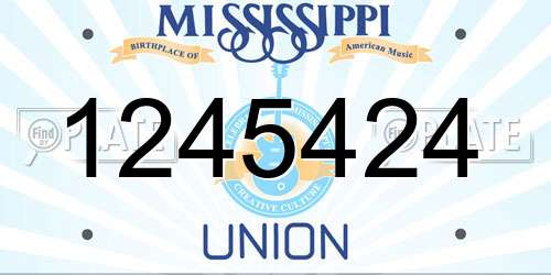 1245424 Mississippi License Plate