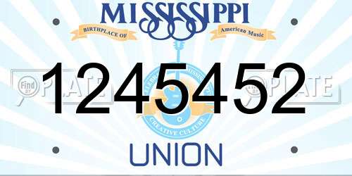 1245452 Mississippi License Plate