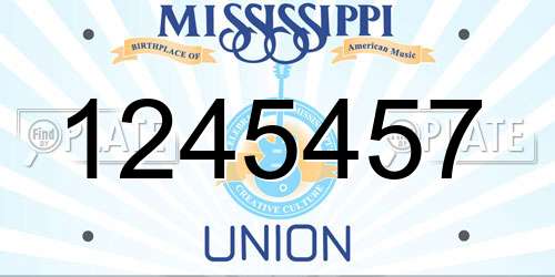 1245457 Mississippi License Plate