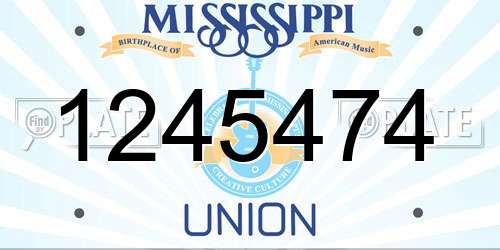 1245474 Mississippi License Plate