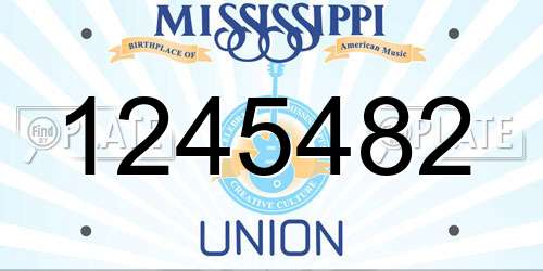 1245482 Mississippi License Plate