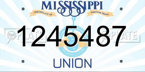1245487 Mississippi License Plate