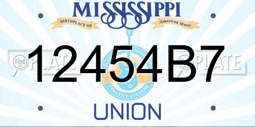12454B7 Mississippi License Plate