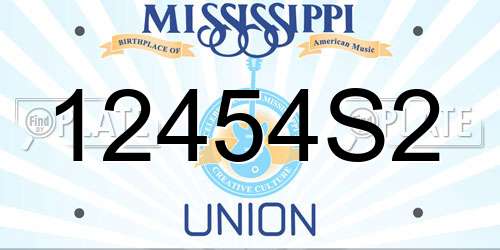 12454S2 Mississippi License Plate