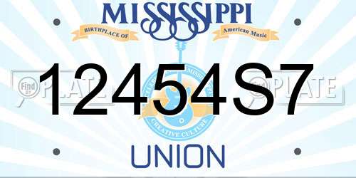 12454S7 Mississippi License Plate