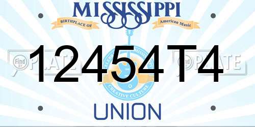 12454T4 Mississippi License Plate