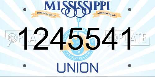 1245541 Mississippi License Plate