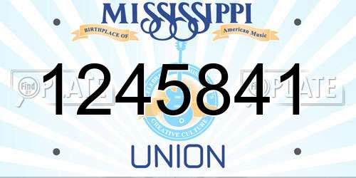 1245841 Mississippi License Plate
