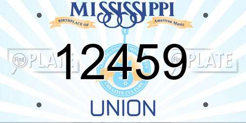 12459 Mississippi License Plate